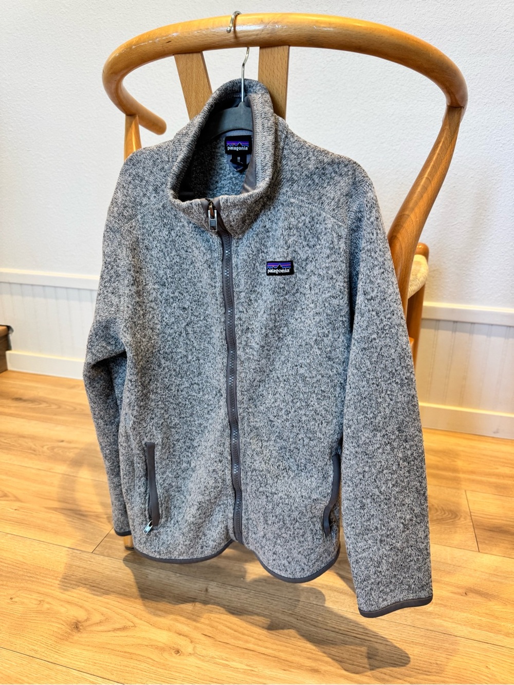 Youth Patagonia Heather Gray Full-Zip Sweater Fleece